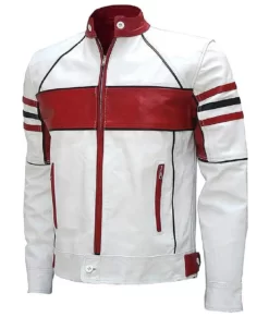 Men’s Red & White Cafe Racer Jacket