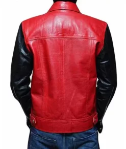 Men’s Red and Black Real Leather Jacket