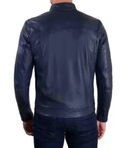 Men’s Skinny Slim Café Racer Genuine Leather Jacket