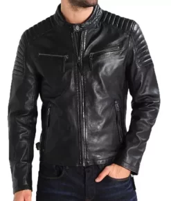 Men’s Slim-fit Biker Real Leather Jacket
