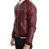 Men’s Stitched Maroon Real Leather Jacket