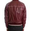 Men’s Stitched Maroon Top Leather Jacket