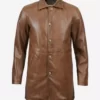 Men's Tall Camel Brown Real Leather Coat