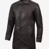 Men's Tall Vintage Dark Brown Pure Leather Coat