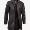 Men's Tall Vintage Dark Brown Real Leather Coat