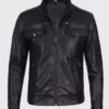 Men's Top Notch Black Limited Edition Cafe Racer Best Quality Leather Jacket