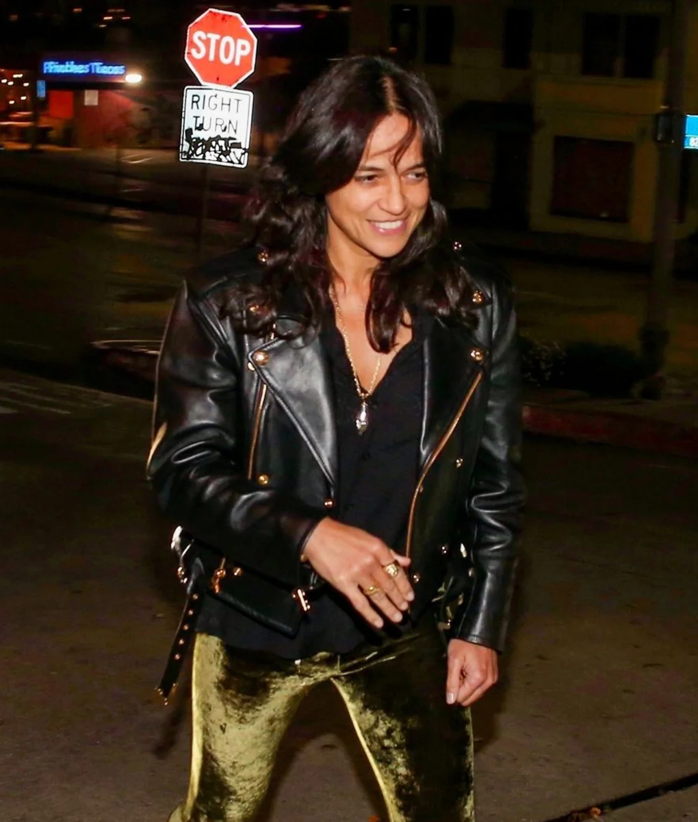 Michelle Rodriguez Black Leather Biker Jacket - LeatherStylo
