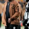 Mike Tomlin Steelers Brown Best Leather Jacket