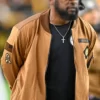 Mike Tomlin Steelers Brown Top Leather Jacket