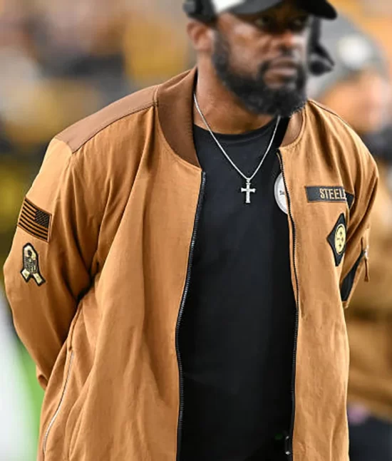 Mike Tomlin Steelers Brown Top Leather Jacket