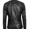 Monica Womens Black Back Leather Moto Jacket Asymmetrical Fitted Style