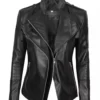 Monica Women's Motorcycle Asymmetrical Fitted Style Top Leather Jacket