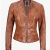 Montana Tan Biker Premium Full Genuine Leather Jacket