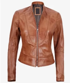 Montana Tan Biker Premium Full Genuine Leather Jacket