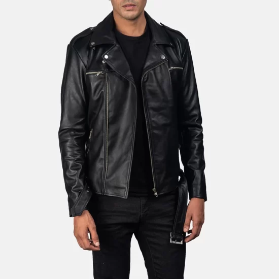 Motorcycle Black Leather Jacket
