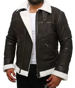 Mystic Brown Aviator Real Leather Jacket