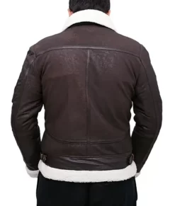 Mystic Brown Aviator Top Leather Jacket