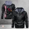 NFL Arizona Cardinals Hooded Black Leather Jacket