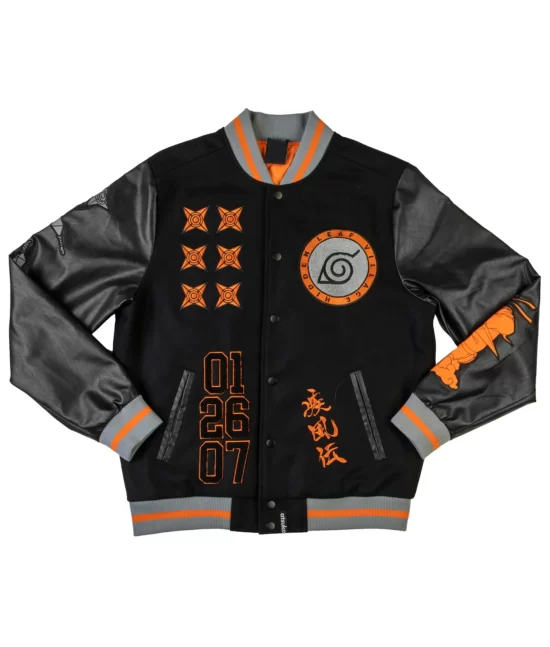 Naruto Hidden Leaf Black Varsity Best Jacket