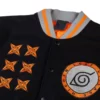 Naruto Hidden Leaf Black Varsity Genuine Jacket