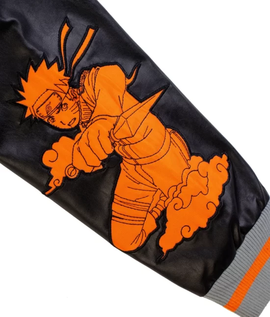 Naruto Hidden Leaf Black Varsity Luxury Jacket