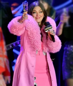 New Year’s Eve Elle King Pink Best Leather Coat