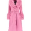 New Year’s Eve Elle King Pink Real Leather Coat