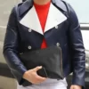 Nick Jonas Blue Real Leather Jacket