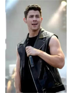 Nick Jonas Chaos Walking Davy Prentiss Jr Black Leather Vest