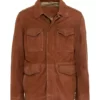 Oliver Men’s Brown Modern 4-Pocket Mid-Length Real Suede Leather Coat