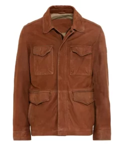 Oliver Men’s Brown Modern 4-Pocket Mid-Length Real Suede Leather Coat