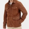 Oliver Men’s Brown Modern 4-Pocket Mid-Length Leather Coat