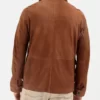 Oliver Men’s Brown Modern 4-Pocket Mid-Length Real Leather Coat