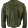 Onyx Men’s Olive Real Suede Trucker Utility Leather Jacket