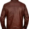 Owen Men’s Brown Vintage Classic Leather Trucker Jacket