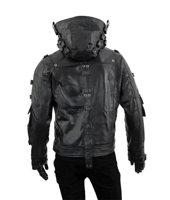PUBG Black Leather Jacket Back