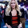 Paige Spiranac Super Bowl LVII Suede Leather Jacket