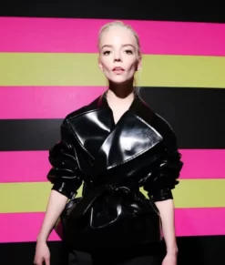 Paris Fashion Week 2023 Anya Taylor Women's Leather Jacket