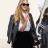 Paris Fashion Week Jennifer Lawrence Leather Blazer
