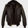 Parker A2 Shearling Brown Bomber Leather Jacket