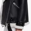 Patty Black Shearling Top Leather Jacket