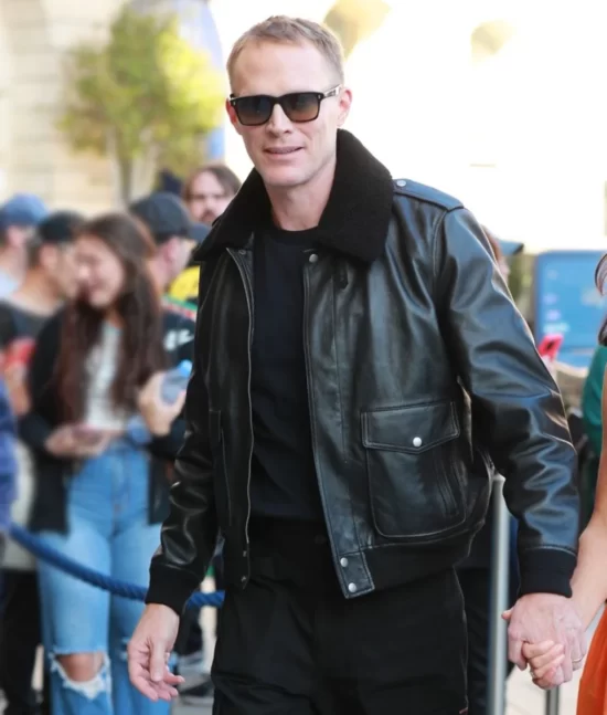 Paul Bettany Black Bomber Jacket