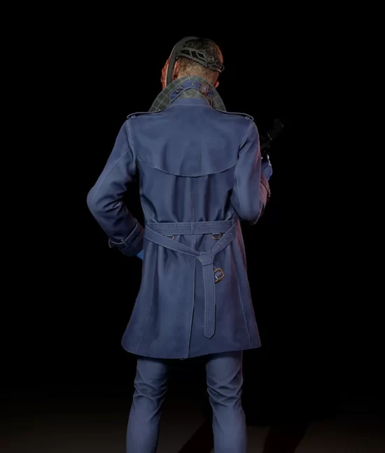 Payday 3 Hoxton Blue Trench Top Leather Coat
