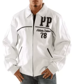 Pelle Pelle 1978 Athletic Division Super Sport Men's White Real Leather Jacket