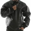 Pelle-Pelle-Basic-Applique-Black-Plush-Jacket
