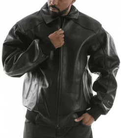 Pelle-Pelle-Basic-Applique-Black-Plush-Jacket