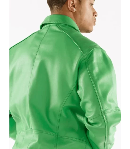 Pelle Pelle Basic In Lime Plush Real Leather Jacket
