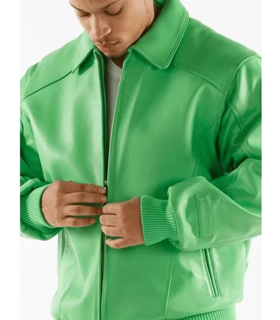Pelle Pelle Basic In Lime Plush Top Leather Jacket