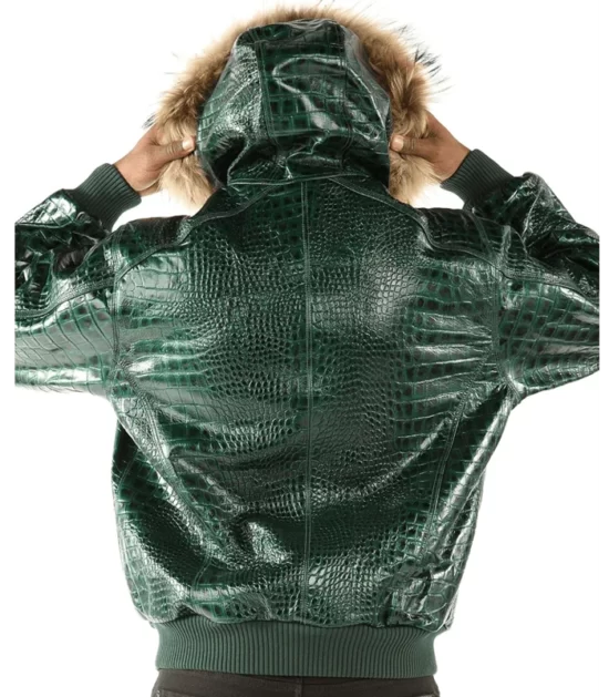 Pelle-Pelle-Basic-Nile-Green-Two-Tone-Cayman-Leather-Jacket