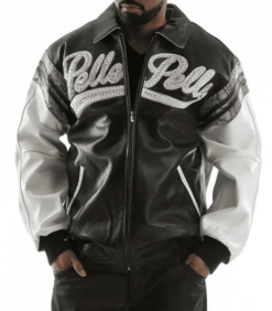 Pelle-Pelle-Black-White-Major-League-Leather-Jacket